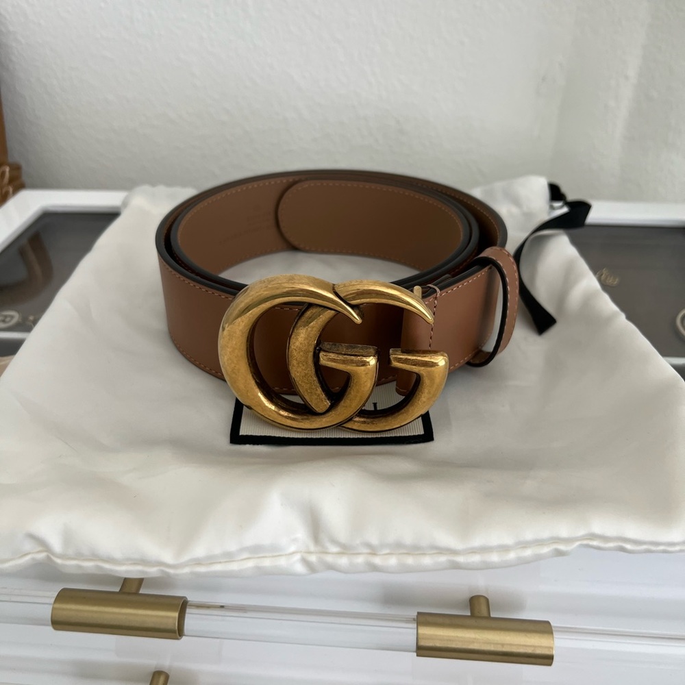 Gucci Marmont Brown Belt - Size 85